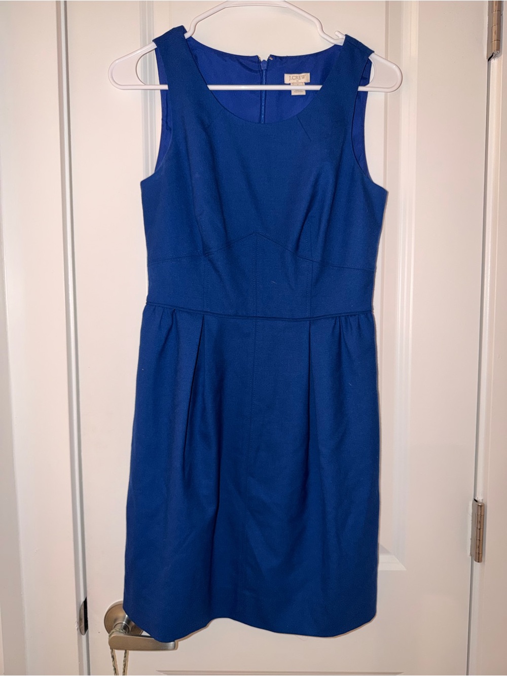 J. Crew Sleeveless Cobalt Blue Fit-and-Flare Midi Dress